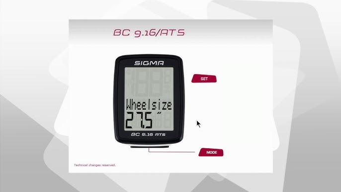 SIGMA SPORT // BC 7.16/ATS // Settings (EN) - YouTube