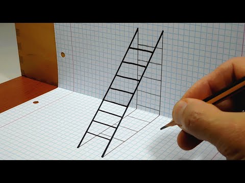 How to Draw a 3D Ladder   Trick art on Graph