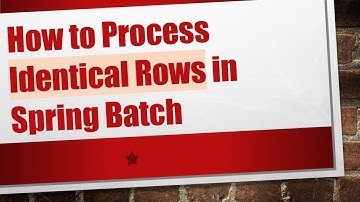 How to Process Identical Rows in Spring Batch