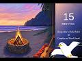 Kamp Ateşi ve Sahil Sesleri🔥🏕️Campfire and Beach Sounds (Pastel Çizim/Art) #asmr #ambiyans #campfire