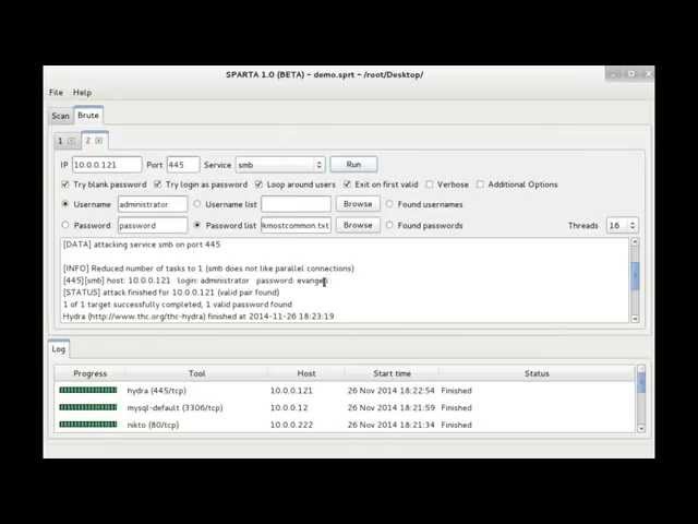 SPARTA - Network Infrastructure Penetration Testing Tool (official demo)