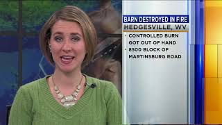 A controlled burn got out of hand in Hedgesville, West Virginia.
