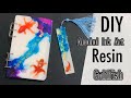 DIY | Alcohol Ink Art in Resin / Goldfish Notebook Cover & Bookmark