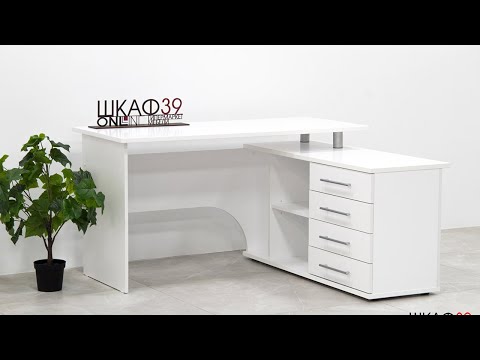 КСТ-109П Стол компьютерный правый белый.ШКАФ39