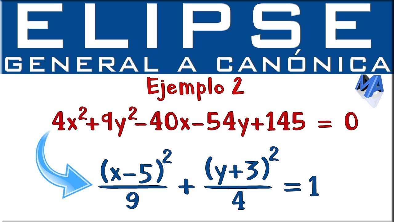 Elipse Pasar De La Ecuacion General A La Canonica Ordinaria