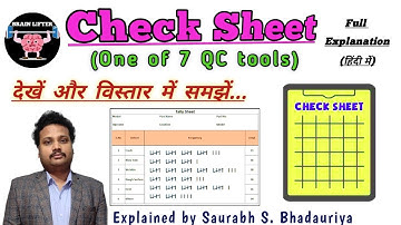 Check sheet (7 QC tools) - A powerful tool for Data collection and Quality Control