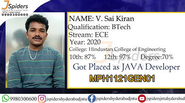 STUDENT OF JSPIDERS JNTU HYDERABAD PLACED AS JAVA developer