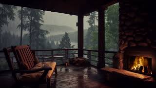 In the Heart of the Rain Cozy Balcony Ambience with Heavy Rainstorm and Distant Thunder  Ideal Rain