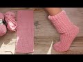 Носки для новичков на двух спицах 🧦 Knitting easy socks on two needles (tutorial for BEGINNER)