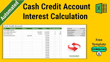 Cash Credit Account Interest Calculation in Excel | CC Account Interest Calculator