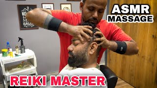 ASMR Reiki master Head massage with Neck cracking Adjustment by IndianBarber