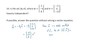 Linear Algebra: Linear Independence Problems