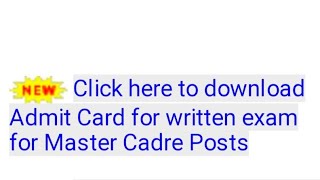 Master Cadre Posts Roll No. Out 4161 Posts Teaching Line