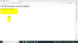 CSS 3D Transforms Methods | The rotateY() Method