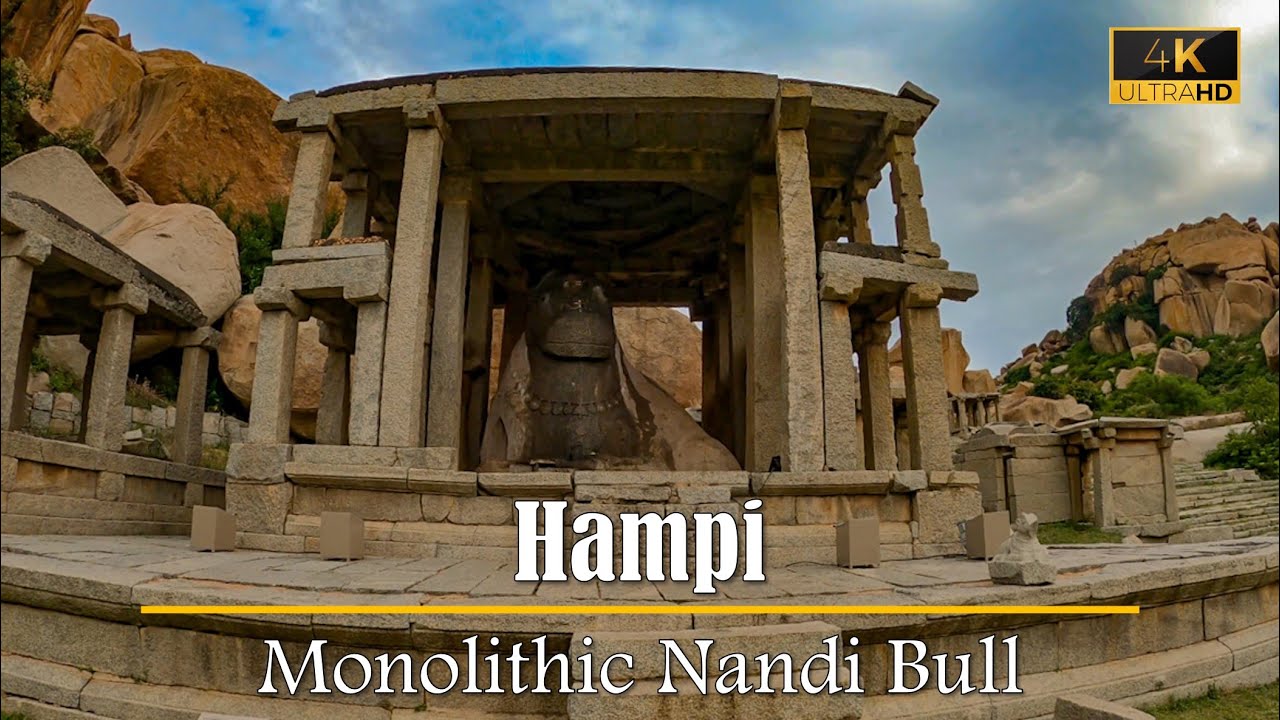 4K Walk around Monolithic Nandi | Hampi
