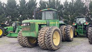 John Deere 8450 Model Row Crop 4WD Articulated Tractor - 7.6L 6-cyl - 225 Hp Diesel - Mfg. 1982-88