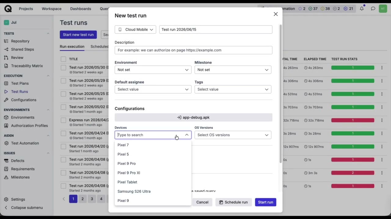 Android Test Automation in Qase