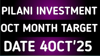 PILANI INVESTMENT & INDUSTRIES CORPORATION STOCK LATEST NEWS 4OCT'25/PILANI INVESTMENT SHARE NEWS