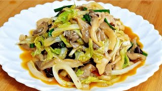 家常白菜平菇這樣做，清甜入味又營養，鮮香開胃下飯，低脂更健康 #美食 #做飯 #中餐 #家常菜 #菜譜