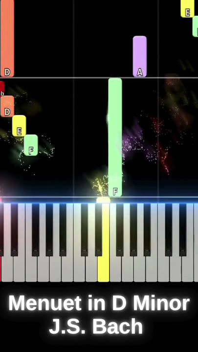 Menuet in D Minor – J S  Bach  Original Piano Sheet