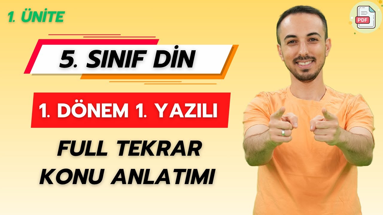 5. Sınıf Din Kültürü 1. Dönem 1. Yazılıya Hazırlık