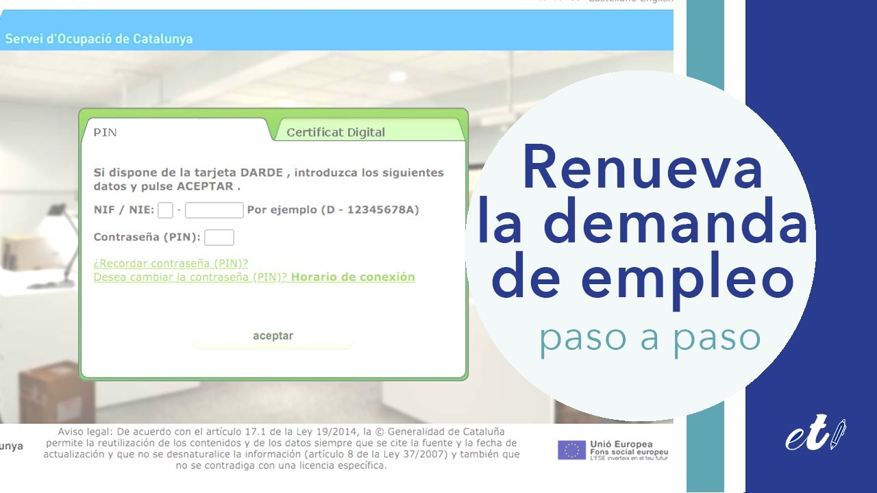 Cómo renovar la demanda de empleo (DARDE) por internet