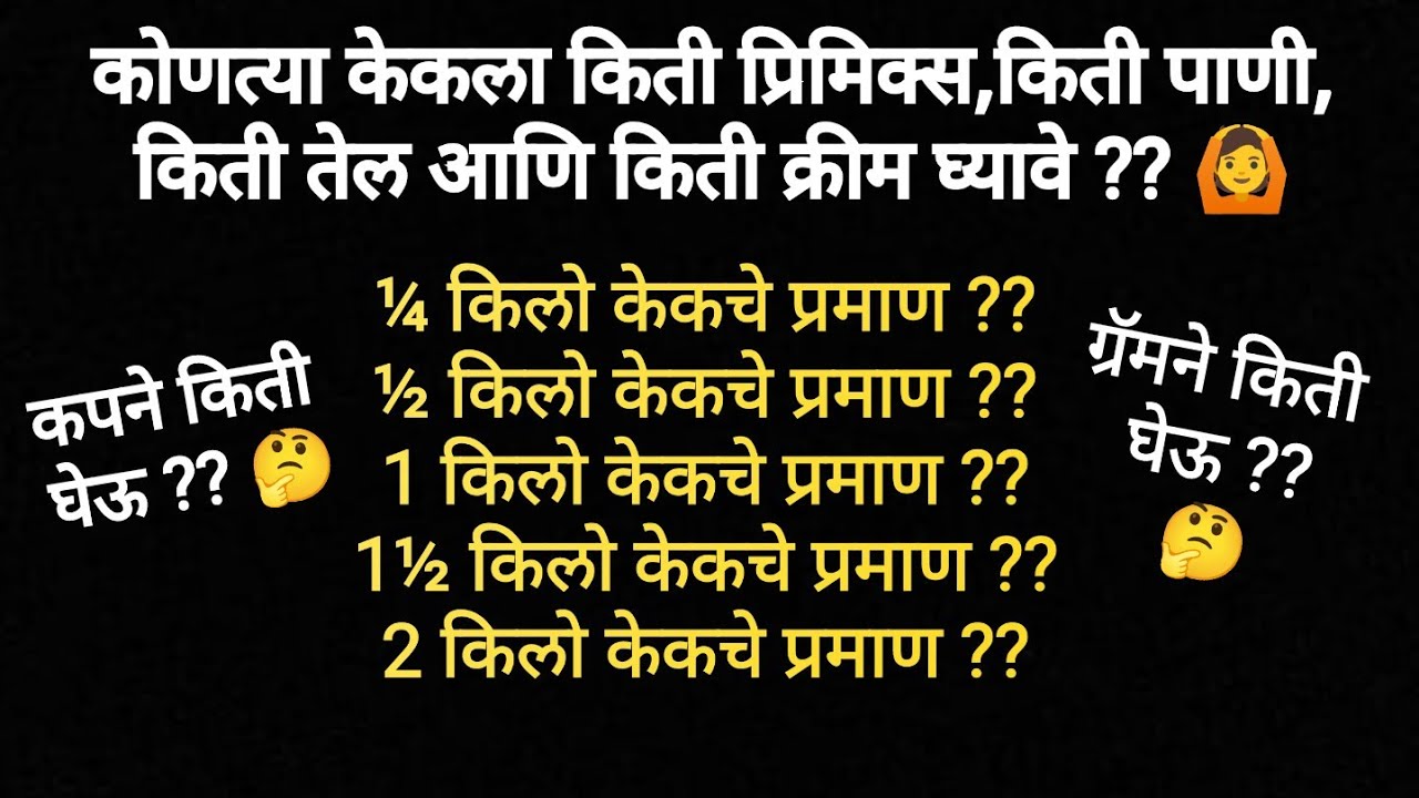 प्रमाणामुळे केक सारखा चुकतोय ?? मग हे प्रमाण बघा | Cake Measurements | Baking Measurements | Baking 