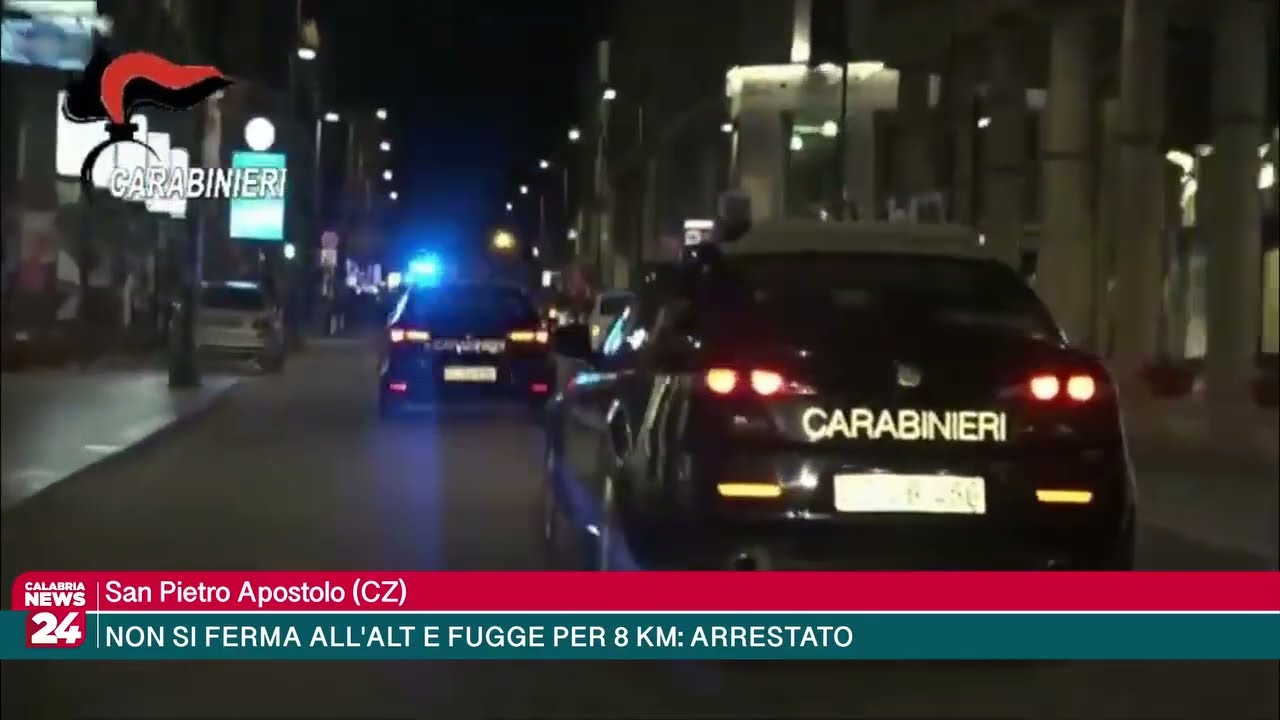 San Pietro Apostolo (CZ) - NON SI FERMA ALL'ALT E FUGGE PER 8 KM: ARRESTATO