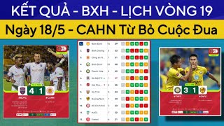 🛑Kết Quả, Bảng Xếp Hạng Vòng 19 V.League 2024 Ngày 18/5 | CAHN Từ Bỏ Cuộc Đua Vô Địch | Lịch Vòng 19