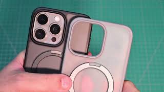 Unboxing CASEKOO Magic Stand Cases Black and Natural w/ MagSafe for iPhone 15Series (Black & Clear)