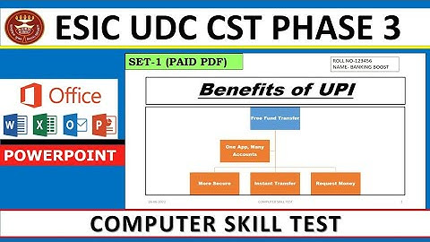 ESIC UDC Computer skill test 2022 | MS PowerPoint Set-1 (Paid pdf) | Phase 3