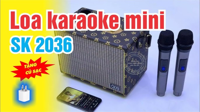 Địa chỉ bán loa mini QiXi SK2036 giá rẻ, kèm 2 mic không dây - YouTube