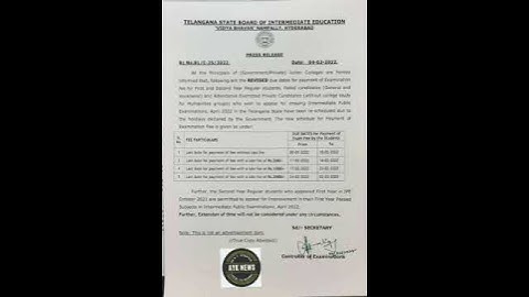 INTERMEDIATE EXAM FEES SCHEDULE