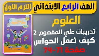 حل تدريبات صفحات 71 - 74 من سلاح التلميذ علي المفهوم الثاني علوم الصف الرابع الابتدائي 2024