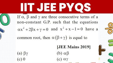 JEE Mains 2019 Quadratic Equation PYQs Relation between Roots and coefficients