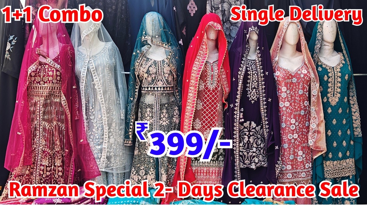 Ramzan Special 2- Days Clearance Sale ₹ 399 Materials 1+1 Combo Bridal Pakistani Dresses Lehengas