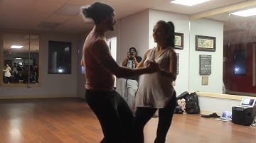 Brenda Carvalho and Anderson Mendes after workshop zouk demo