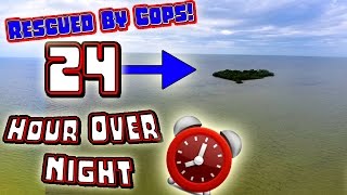 RESCUED BY COPS!! 24 HOUR OVERNIGHT CHALLENGE ON A DESERTED ISLAND GONE WRONG | MOE SARGI