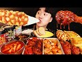 ASMR MUKBANG 떡볶이 & 치즈 퐁듀 & 양념 치킨먹방! FIRE Noodle & FRIED CHICKEN & CHEESE STICK EATING SOUND!