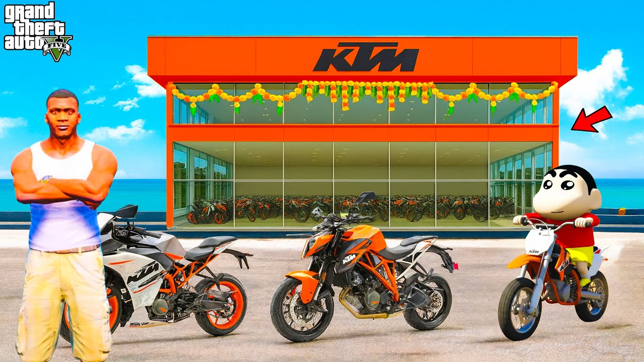 Franklin & Shinchan’s New KTM Showroom Opening in Los Santos in GTA 5