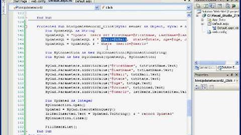 Visual Basic training Parameterized Command