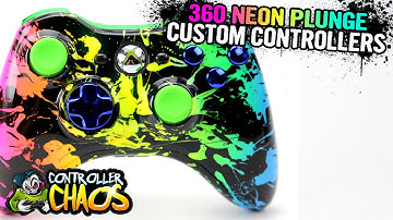 Modded Xbox 360 Controller - Xbox 360 Neon Plunge - Controller Chaos