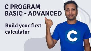 C Program English Tutorial 26 : Challenge 3 - Build Your First Calculator