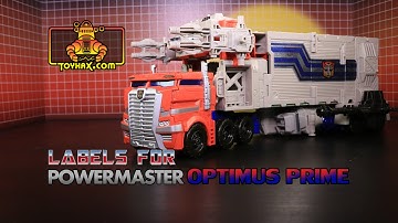 Labels for Titans Return Powermaster Optimus Prime