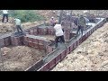 Amazing Construction Foundation Using Ready Mixed Concrete, Pump Truck Working Step By Step