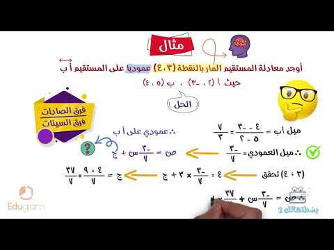 شرح درس معادلة الخط المستقيم رياضيات ثالثة إعدادي