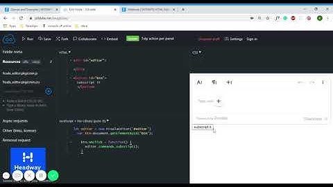 Subscript Method in Froala Editor JSFiddle