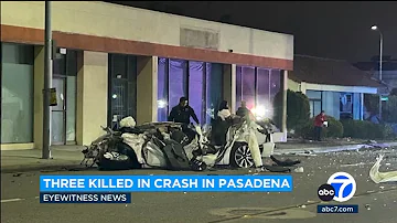 Surveillance video shows 100 mph Tesla crash that killed 3 in Pasadena