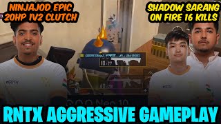 NinjaJOD 20HP 1v2😱 RNTX Aggressive Gameplay🥵 Sarang Shadow FIRE🔥 | Team Xspark Highlights Today