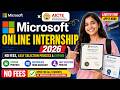 Microsoft Paid Internship 2026 🚀 Free Certificate + Real Projects | Anyone Can Apply